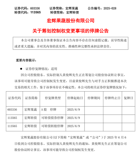 下周一停牌！603336，筹划控制权变更