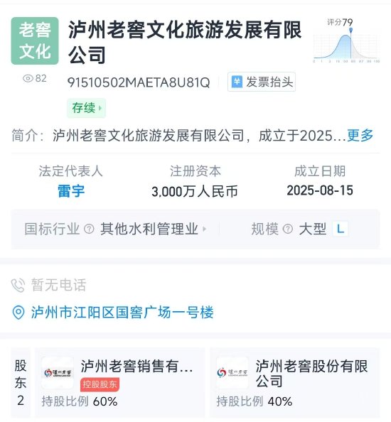 泸州老窖参设文旅公司