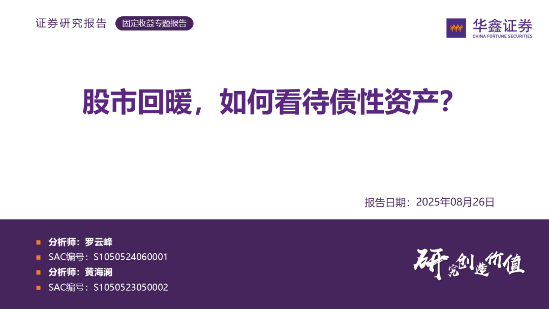 【华鑫固收资配】股市回暖，如何看待债性资产？