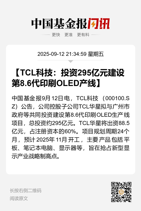 295亿元！TCL科技放大招